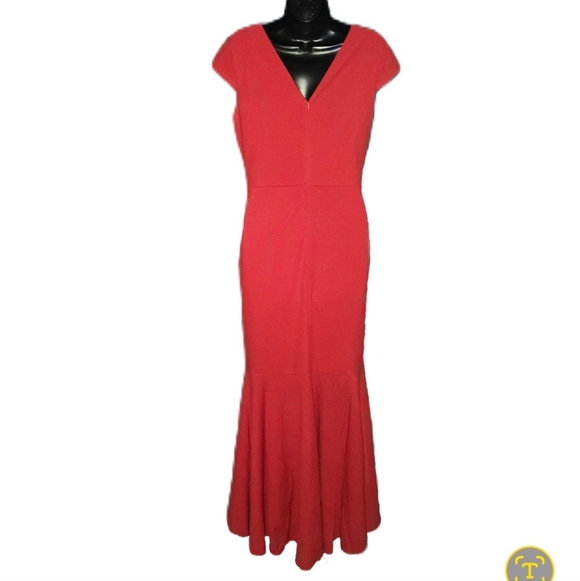 Miss Cristina Red V-Neck Ruffle Dress - Picture 4 of 6